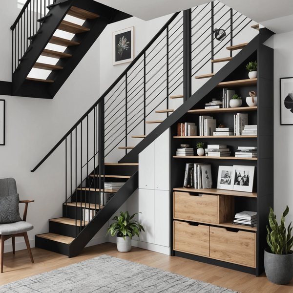 Comment intégrer un espace de rangement sous un escalier dans un petit appartement?